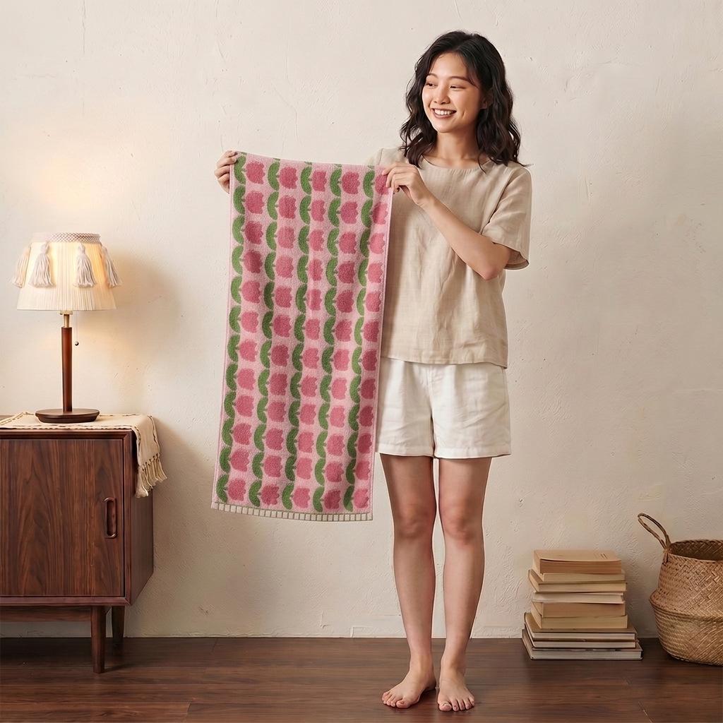 Colorful Polka Dot 100% Cotton Couples' Face Towel, Zero-Twist Yarn-Dyed, Thickened 110g, 35x75cm