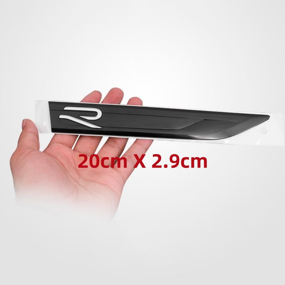 2 st/parti 20 cm X 2,9 cm ABS R-märke Klistermärke Bil Sidokjol Sportvinge Skärmemblem Tillbehör För VW Golf Polo Tiguan Rline R-Line
