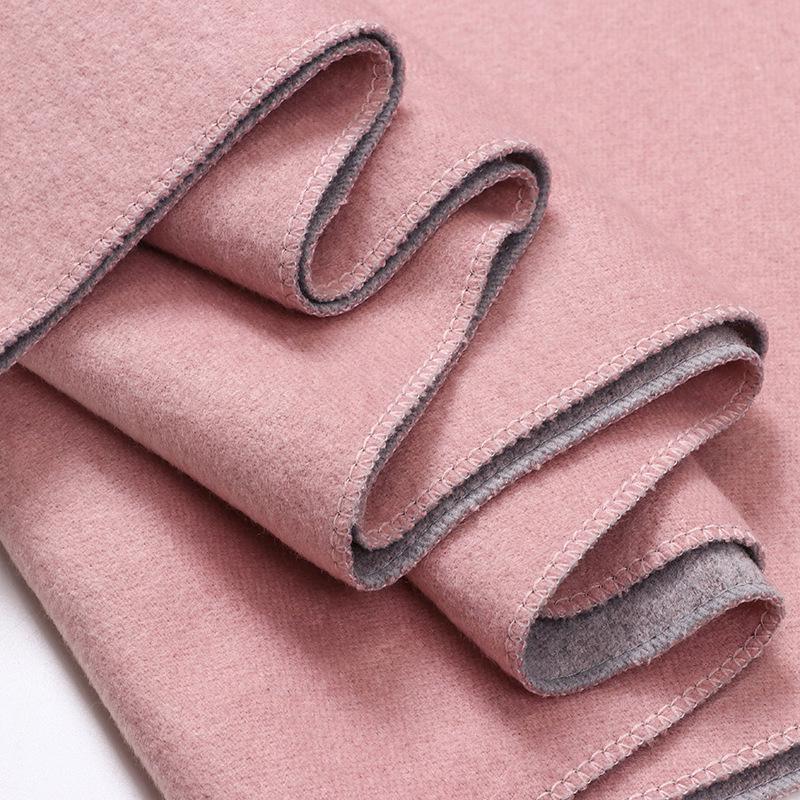 Double-Sided Women's Wool and Cashmere Scarf - Warm, Thickened Shawl for Autumn/Winter