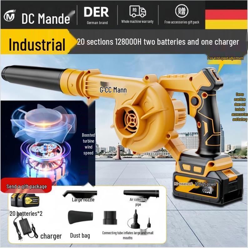 High-Power Rechargeable Lithium-Ion Blower and Vacuum Cleaner with Free Shipping