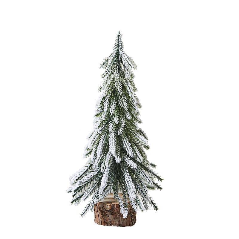 Mini Christmas Tree Snowing Ornament for Desktop Decoration