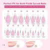150 Pieces French Press On Nail Pre Applied Base Coat and Primer No Filing Needed for DIY Nail Art Salon Quality Nail