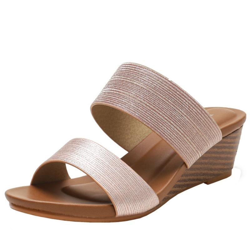 Sandale femei papuci cool femei moda de vară fund gros toc înalt fund gros toc înclinat pantofi dama