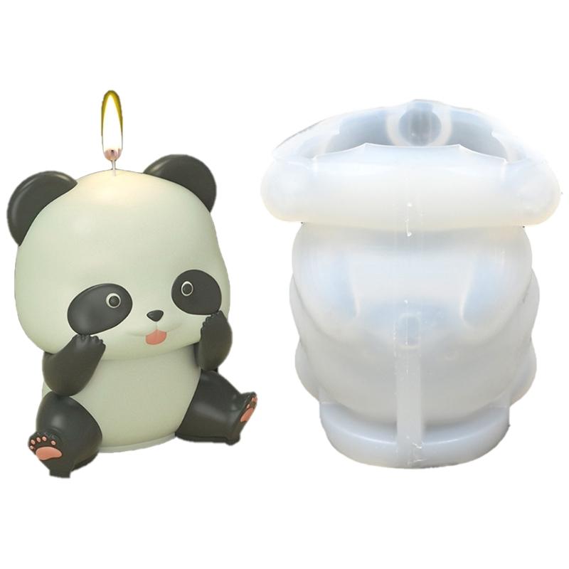 Silicone Panda Shape Molds Traditional Chinese Dessert Molds Candle Stand Moulds Silicone Texture Baking Accessories