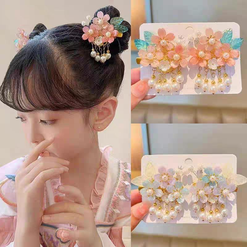 Children's Ancient Hanfu Hairpin with Tassels - Fairy Style Girl's Hair Accessory