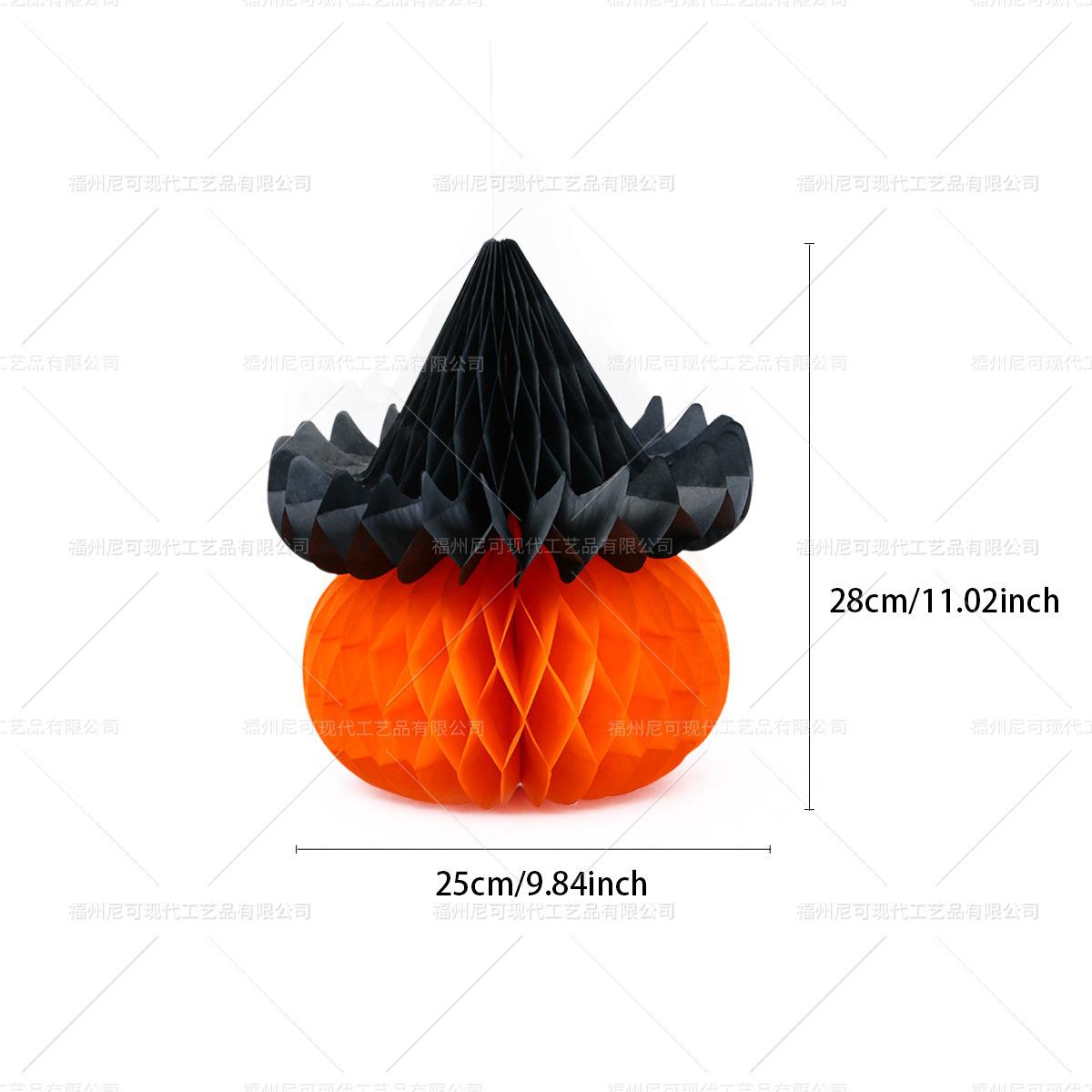 

Halloween Pumpkin Honeycomb Centerpiece 3D Paper Decoration Autumn Fall Festival Party Supplies Home Table Decor Ornaments Gift