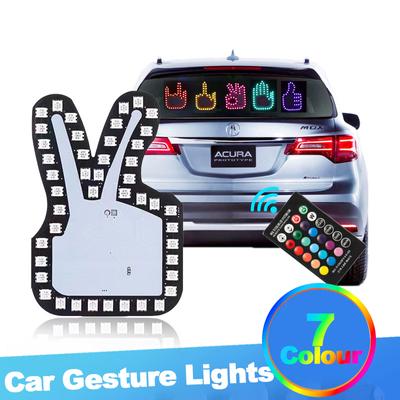 Kolorowe diody LED RGB USB Zabawne światło gestów Światło gestów palcem w samochodzie Lampa ręczna Zabawne światło LED środkowego palca w samochodzie Akcesoria samochodowe do ciężarówki