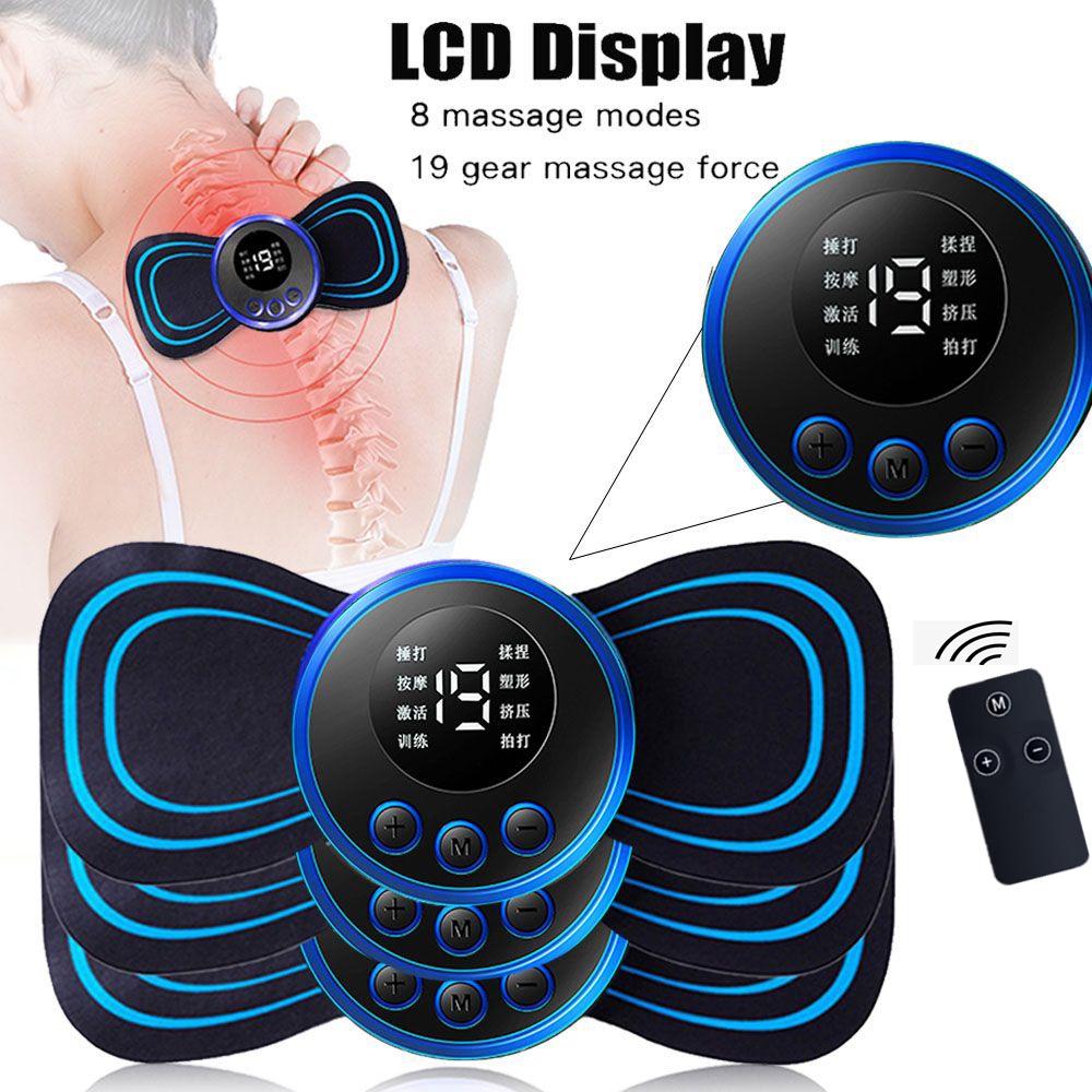 1/8 Modes 19 Gears Electric Neck Massager Pain Relief for Shoulder Back Leg Body Mini Cushion