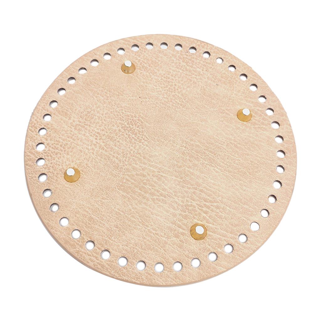 PU Leather Oval Long Knitting Crochet Bags Nail Bottom Shaper Pad Bag Cushion Base with Holes Handbag DIY Shoulder Accessories