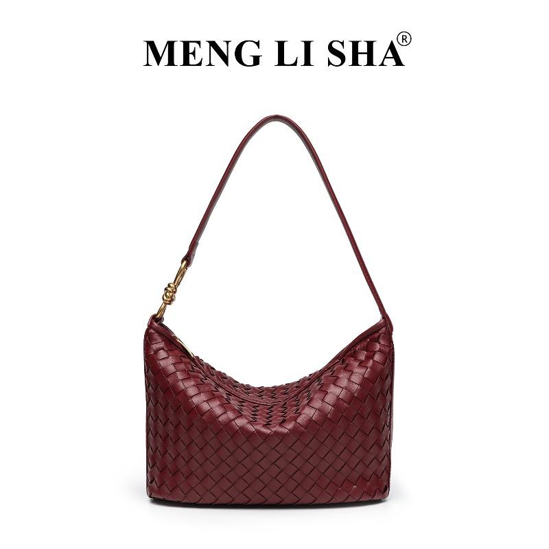 New niche high-end hand-woven shoulder messenger lunch box bag women's trend commuter casual versatile handbag