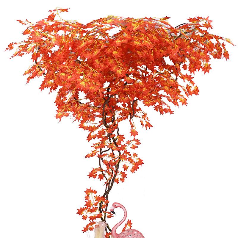 Artificial Red Maple Leaf Branches for Autumn Garden Decor