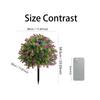 2 Pack Artificial Rose Boxwood Topiary Ball Trees with Ground Faux Shrubs for Outdoor Indoor Garden Porch