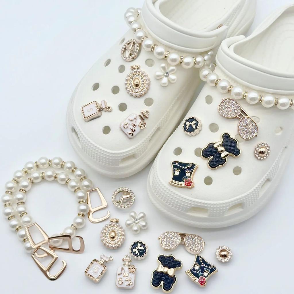 New Fashion Pearl Butterfly Flower Shoe Buckle Children Ladies Cute Cave Shoes Accessories Removable Shoe Buckle Set Hot Sale
