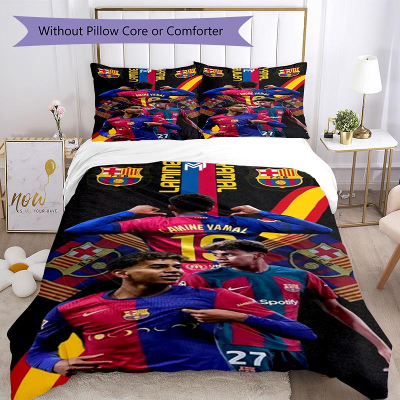 Lamine Yamal Soccer Star Number Bedding Set,Soft Bed Linen for Bedroom Home Decoration,Perfect Gift for Football Fans,Breathable Duvet Cover with Pill
