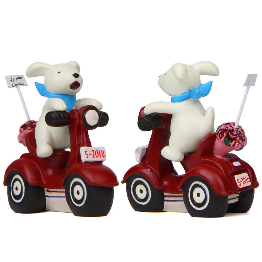 Dog Resin Small Motorcycle Plant Holder Garden Decor For Indoor Plants And Gift