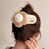 Cute Headwear Accessories Sweet Duckbill Clip Flyaway Hair Plush Flower Hair Clip  Autumn Winter