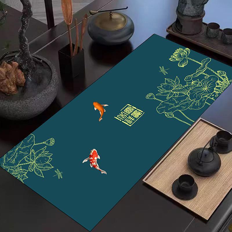 hinese-Style Tea Flag High-End Long Tablecloth Absorbent Quick-Drying Wash-Free Tea Towel for Home Use