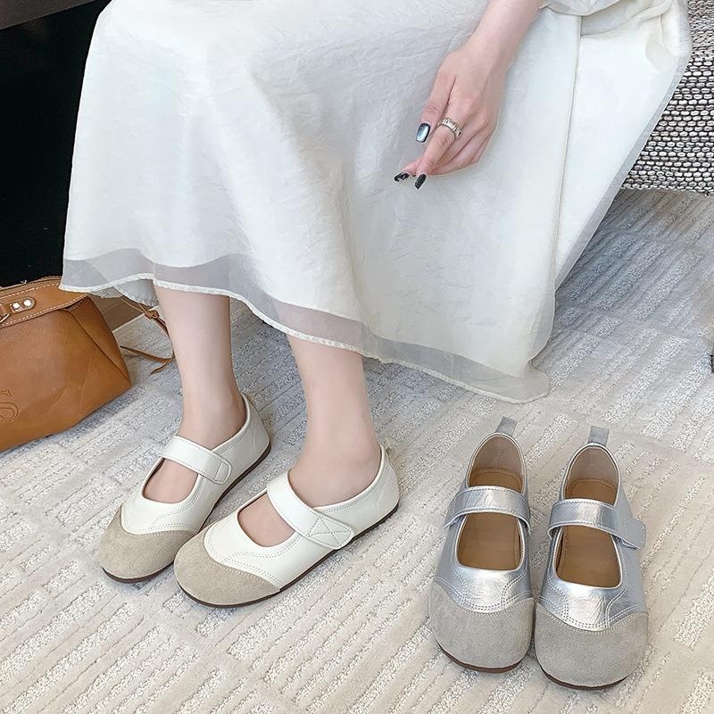 Soft-soled Mary Jane Women's Shoes Summer New Non-slip Maternity Shoes Velcro Not Tired Feet Flat Shoes
