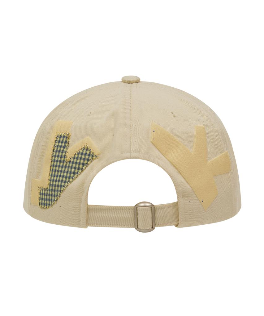 WAIKEI Yk Check Applique Ball Cap Light Yellow