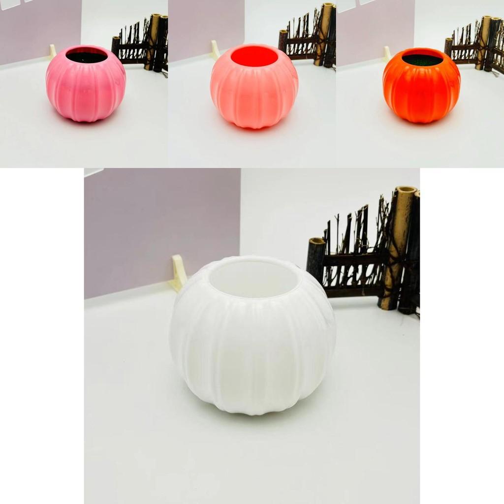 Artificial Pumpkin Flower Container With Foam Insert For Festive Table Arrangements