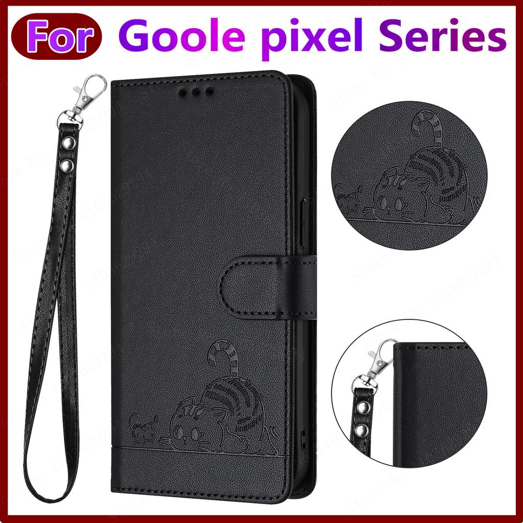 Læder Pung telefoncover Velegnet til Goole pixel 9 8 7 pro Covers pixel 6 5 4a Kort holder Crossbody Mobil beskyttelsescover
