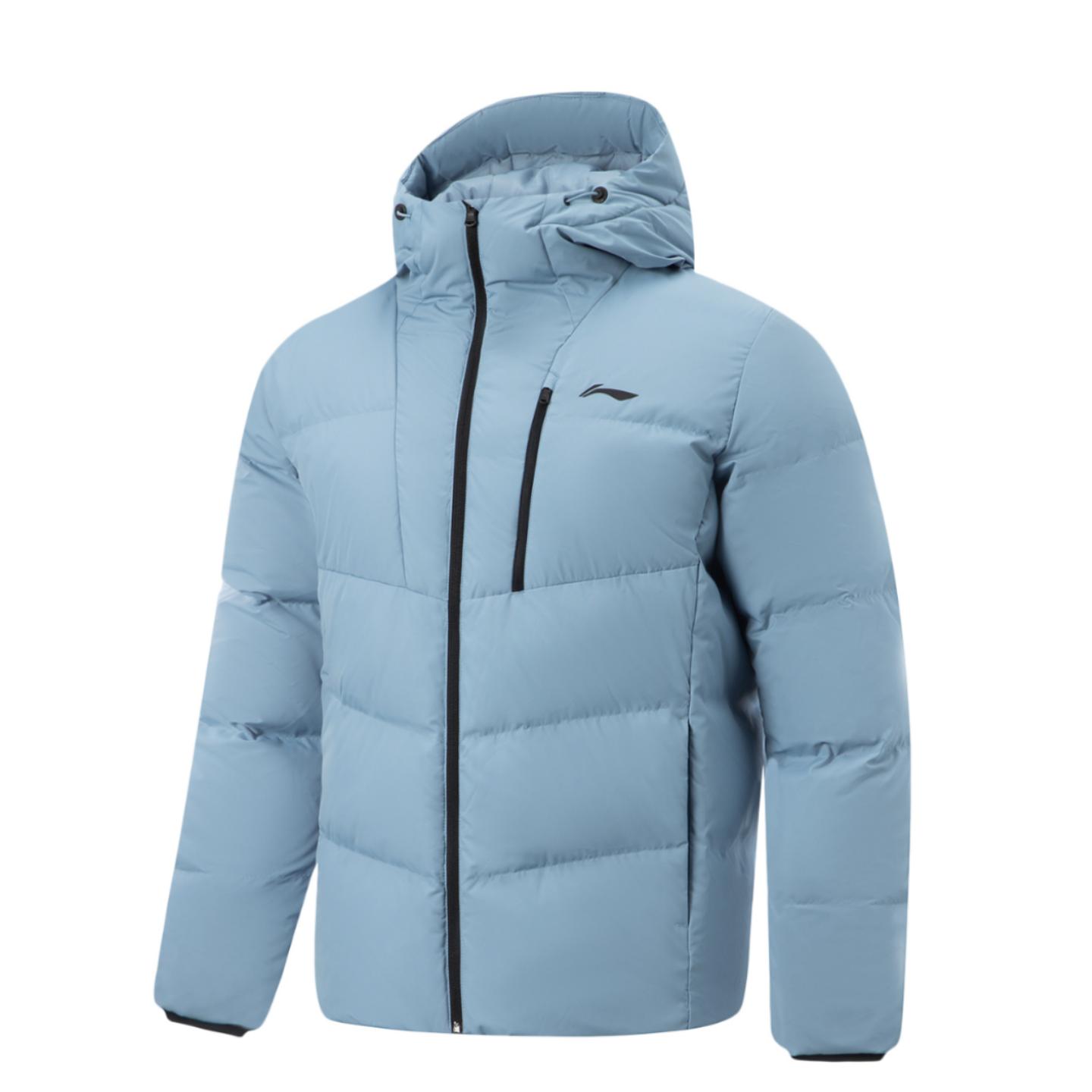 Li-Ning Модная теплая модная спортивная повседневная ветрозащитная водоотталкивающая короткая пуховая куртка мужская верхняя одежда AYMV467-7 L