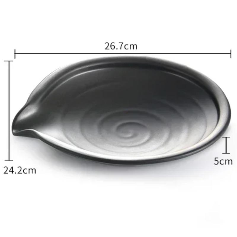 Western Steak Salad Dessert Plate Personality Creative Resistance To Fall Snack Food Grade Plastic Black Frosted Tableware