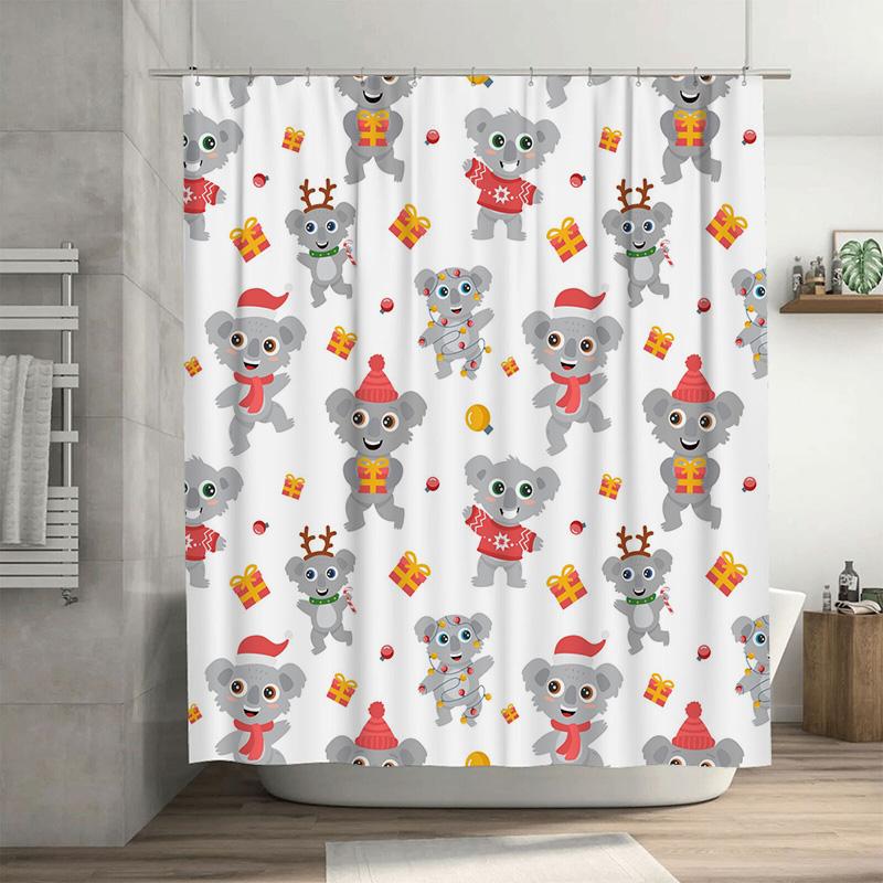 

Tu Cute Koala Shower Curtain Waterproof Forest Animal Bathroom Decor Set Modern Farmhouse Nature Wildlife Pattern Backdrop W60H190(CM)-1 Pcs