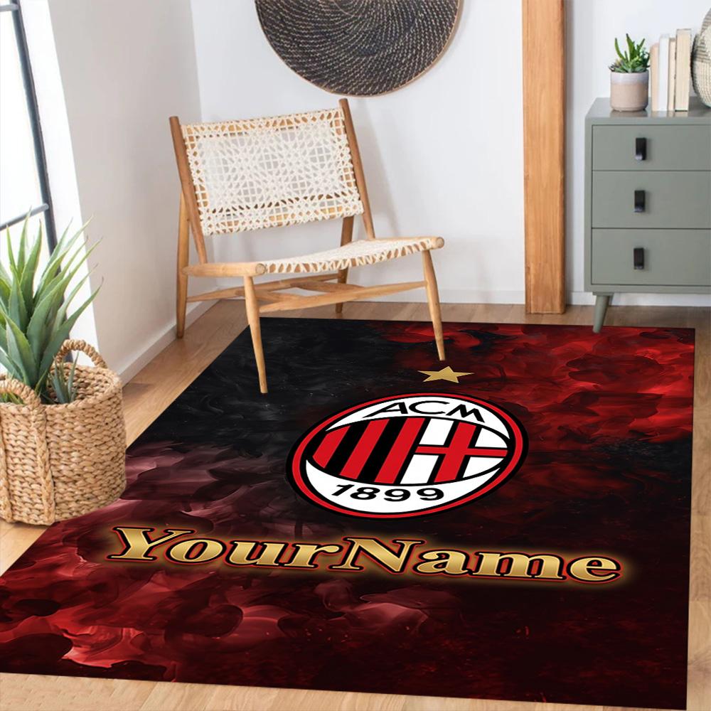 Ac Milan Customizable Name Area Rug Design for Kitchen Outdoor Foyer Balcony Antislip Carpet Anime Office Decor