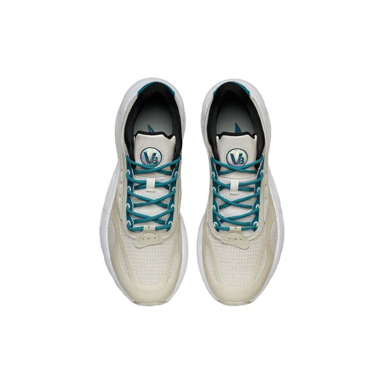New LiNing V8 Cushioning Wear-Resistant Low-Top Running Shoes Men's Gray White ARHR039-3