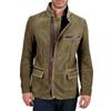 Men's Solid Color Zipper Button Pocket Work Jacket Men's Casual Long Coat