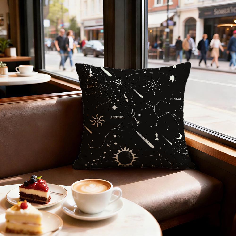 Constellation Pattern Cushion Cover Set of  Decorative Short Plush Pillow Covers for Sofa Soft  Cushion Case X Cm