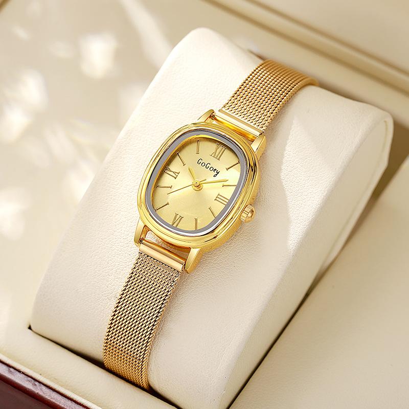 Damenuhr Ovales Zifferblatt Quarzuhr Verstellbares Armband Armbanduhren