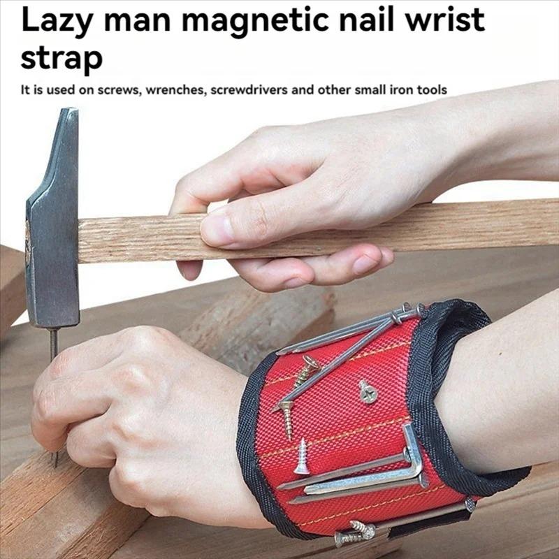 Magnetic Wristband for Holding Screws,Nails,Drilling Bits,Wrist Tool Holder Belts with Strong Magnets,five Rows of Ten Magnets