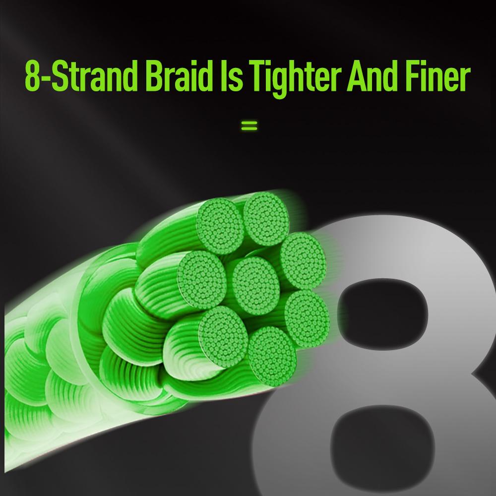 Kingdom Fishing Lines 100m 8 Strands PE Braid Line 0.4# 0.6# Green Multifilament PE Line High Smoothnes