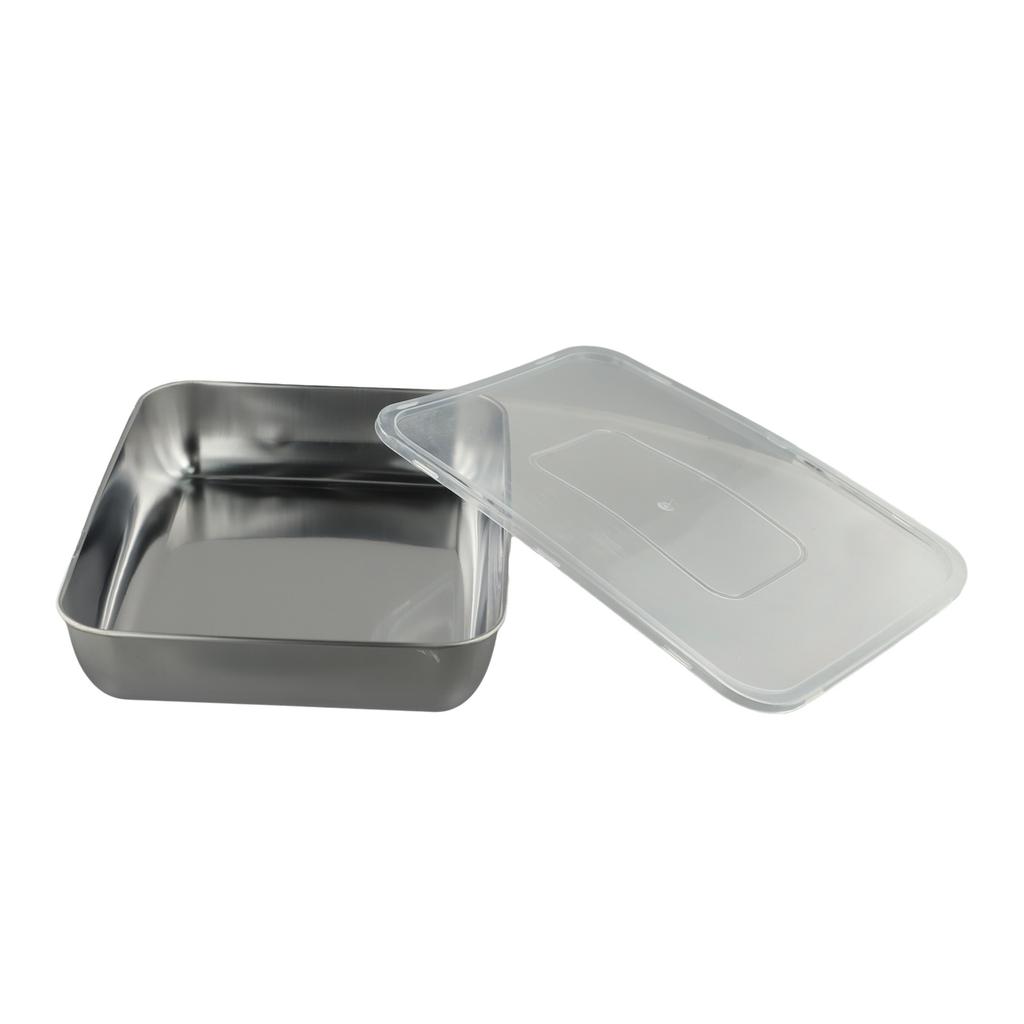 Effective Sealing Lid Stainless Steel Preservation Box Square Tray Design Versatile Food Organizer Hygienic Food Preservation