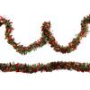 (2pieces/bag)Width 8.83CM * 2M Long Christmas Decoration Red and Green Striped Flower Christmas Tree Pendant Matching Design