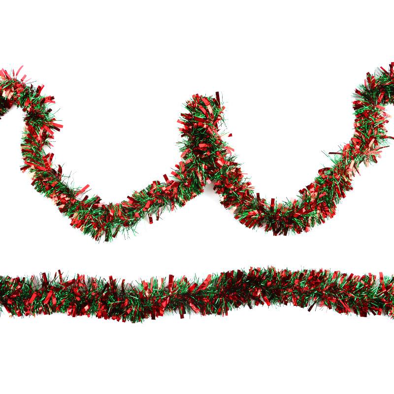 (2pieces/bag)Width 8.83CM * 2M Long Christmas Decoration Red and Green Striped Flower Christmas Tree Pendant Matching Design