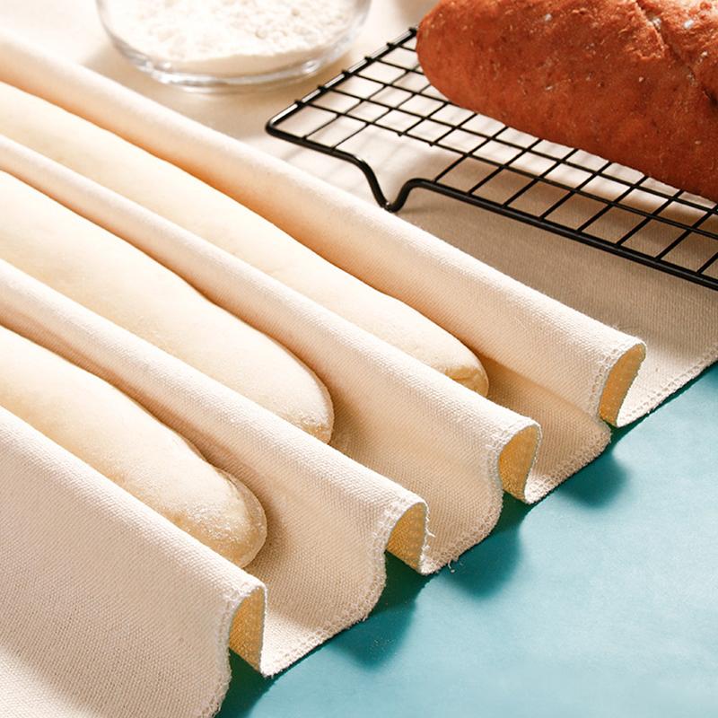 Fermented Cloth Dough Bakers Pans Bakers Dough Couche 100% Pure Cotton Pastry Proofing Cloth Baking French Bread Baguettes Loafs