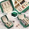 Joyero de terciopelo para mujer, organizador de collares, anillos y pendientes, portátil, de viaje, con cremallera, cuadrado, para guardar joyas.