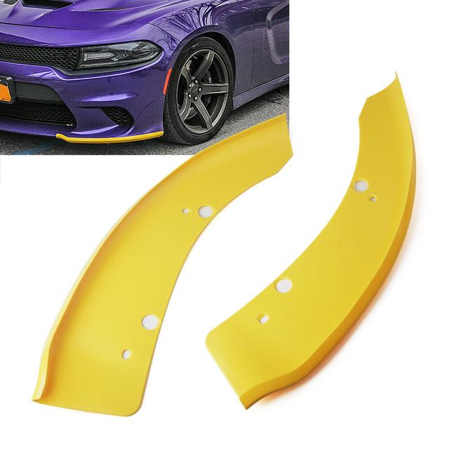 

Pair Fits For 2015-2022 Dodge Charger SRT Scat Pack Front Bumper Lip Splitter Protector жовтий