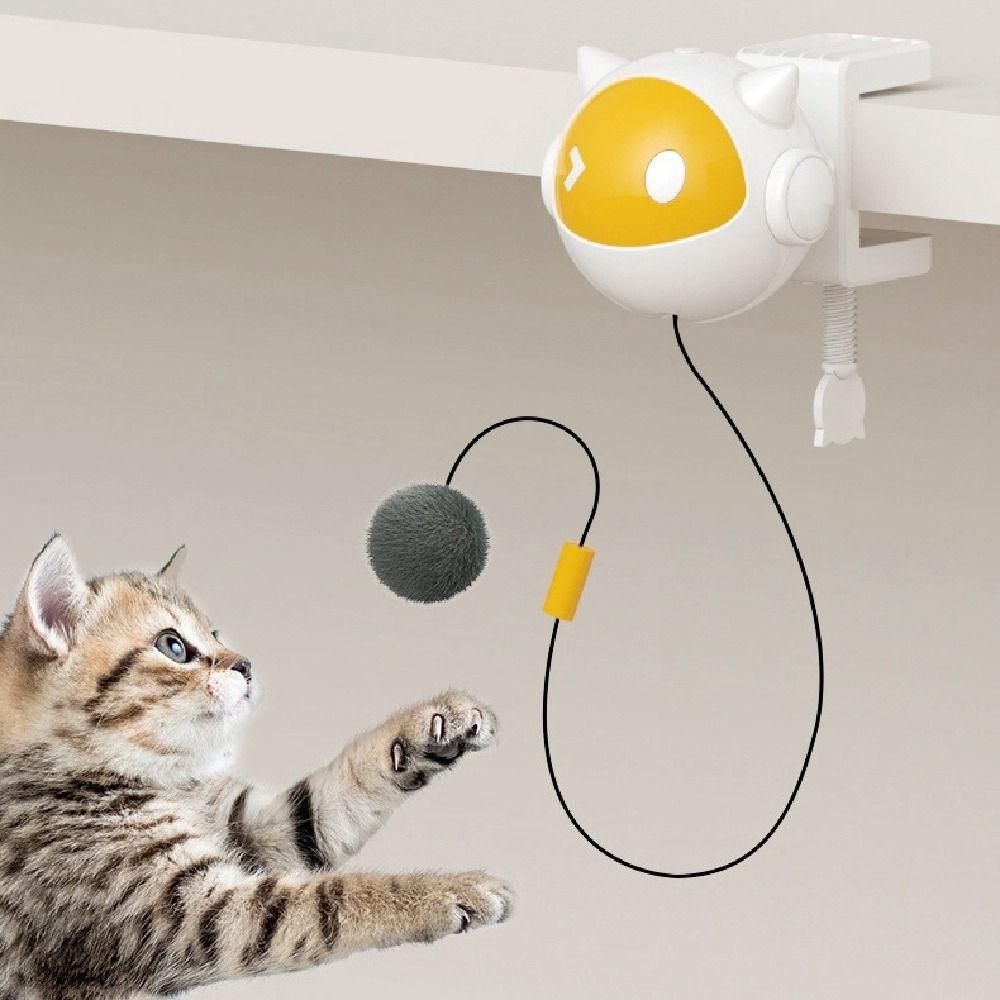 Creative Electric Hang Ball Kitten Bite Resistan Smart Kitten Teasing Rotating Retractable Automatic Lifting Cat Ball