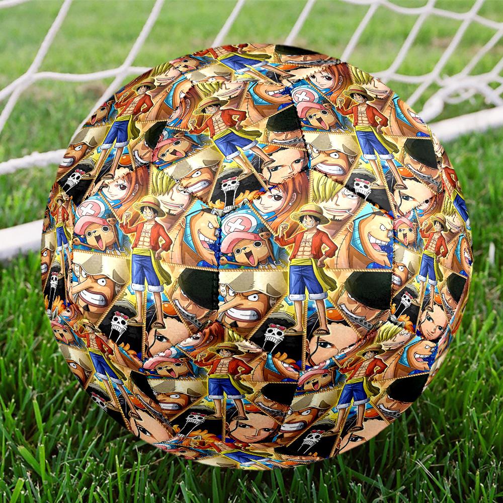 One Piece Print Size 5 Soccer Ball, Standard Match Football for Sports Game and Team Practice, Ideal Gift for Soccer Fans