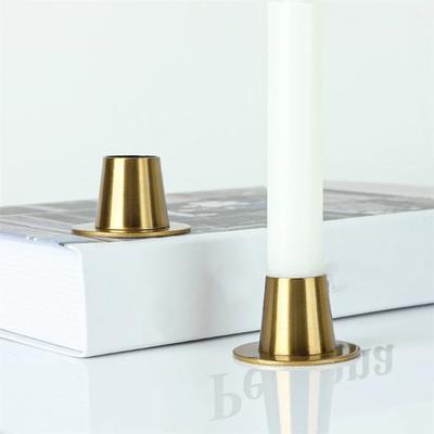 1 Stück Gold/Schwarz Metall Kerzenhalter Spitzkerzenständer 5cm Säulenplatte Minimalistisch Vintage Dekoration Esstisch Hochzeitsparty