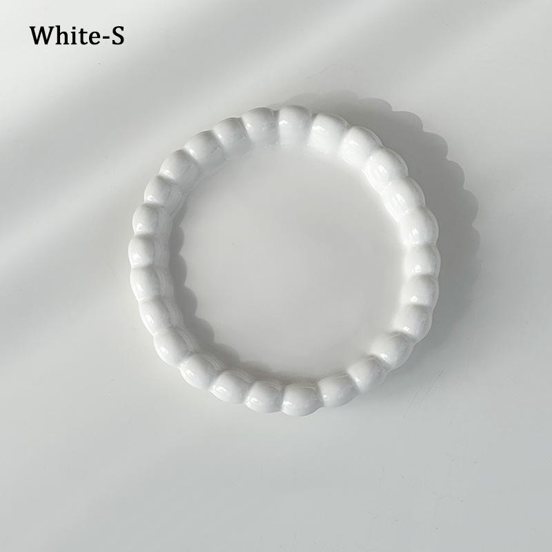 Ins Style Beaded Dessert Plate French Western Food Plate Ceramic Breakfast Plate Ornaments Poses Ceramic Dishes