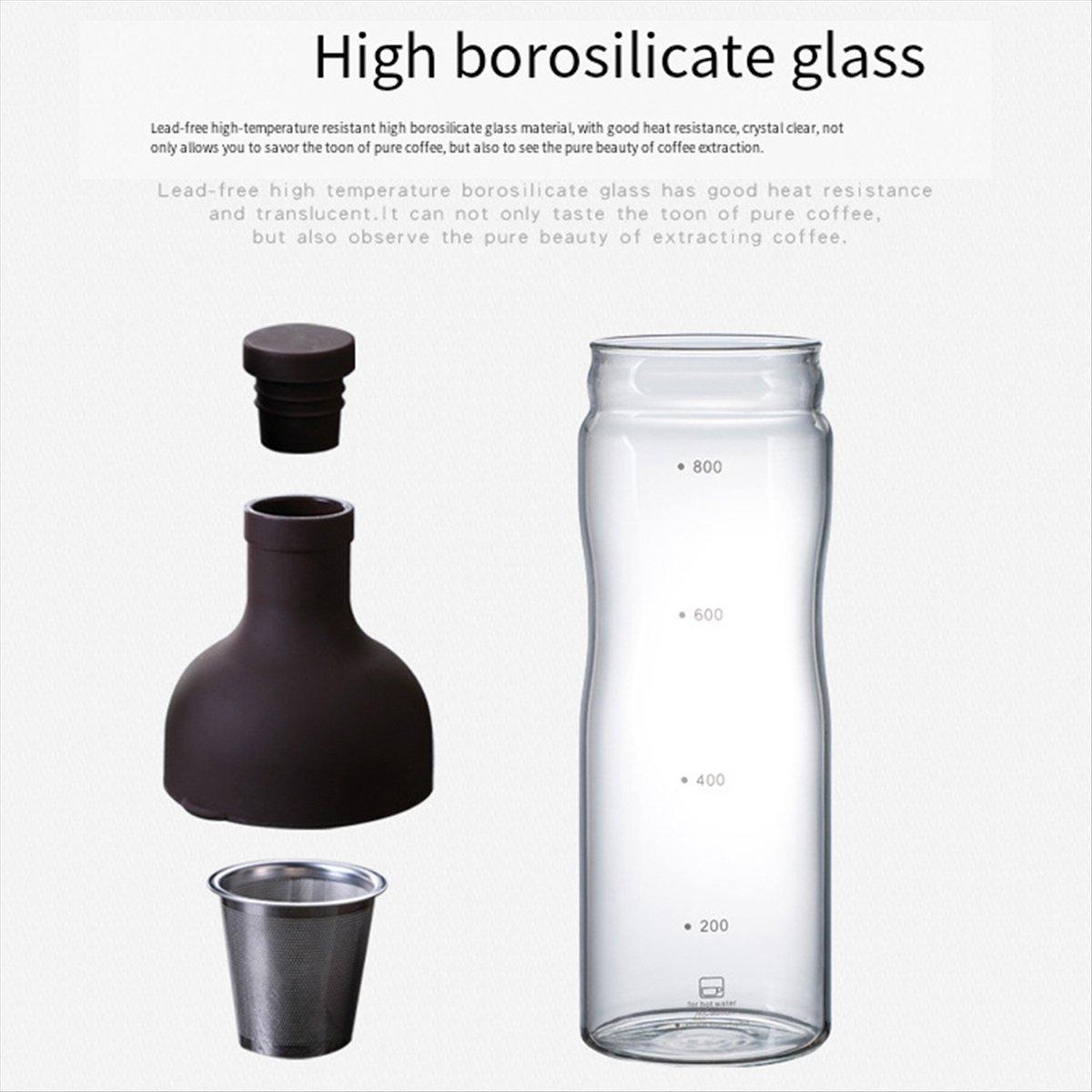 

2025+ Glass Manual Cold Brew Coffee Machine Portable Cold Brew Coffee Pot Make Iced Coffee and Fruit Tea in Summer 800ML China Mainland