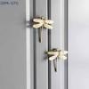 NEW 1 Piece Brass Dragonfly Handle Simple Nordic Cabinet Gold Pure Copper Drawer Door Knob