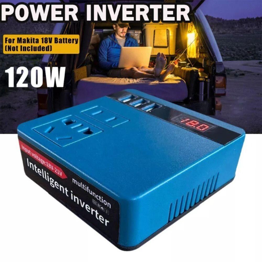 120W Lithium Battery Inverter 3 USB Ports High Power Power Converter Transformer Multifunction DC 21V To 220V for Makita