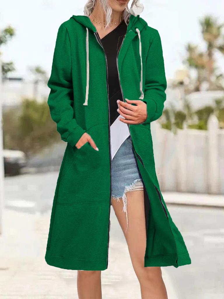 Plus Size Hoodies for Women Casual Full Zip Hoodies Women's Long Hoodies Loose Sweatshirts With Pockets