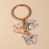 Cute Colorful Butterfly  Enamel Flying Animals Key Chains For Women Girls Accessorie Handmade Jewelry Bag Charm